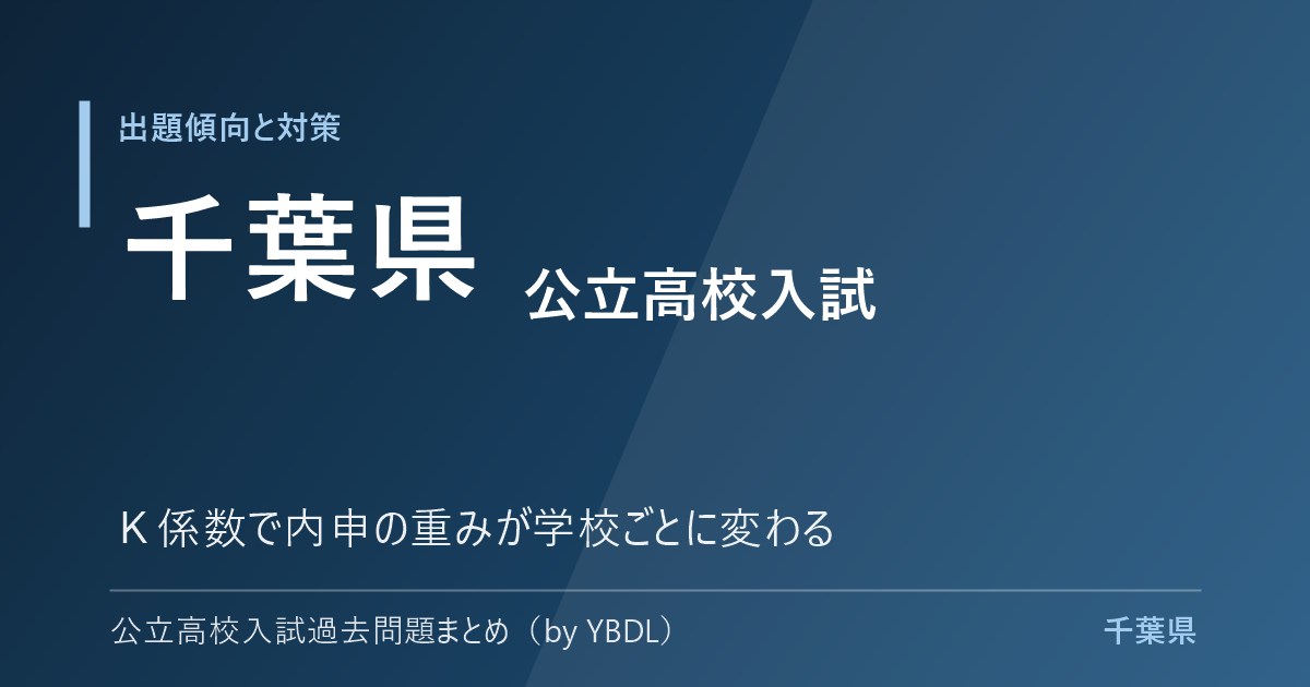 千葉県 公立高校入試 出題傾向と対策 K係数で内申の重みが学校ごとに変わる