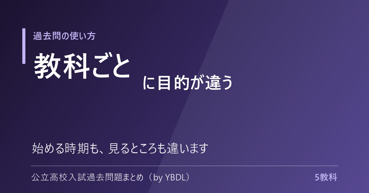 過去問の使い方 教科ごとに目的が違う 始める時期も見るところも違います