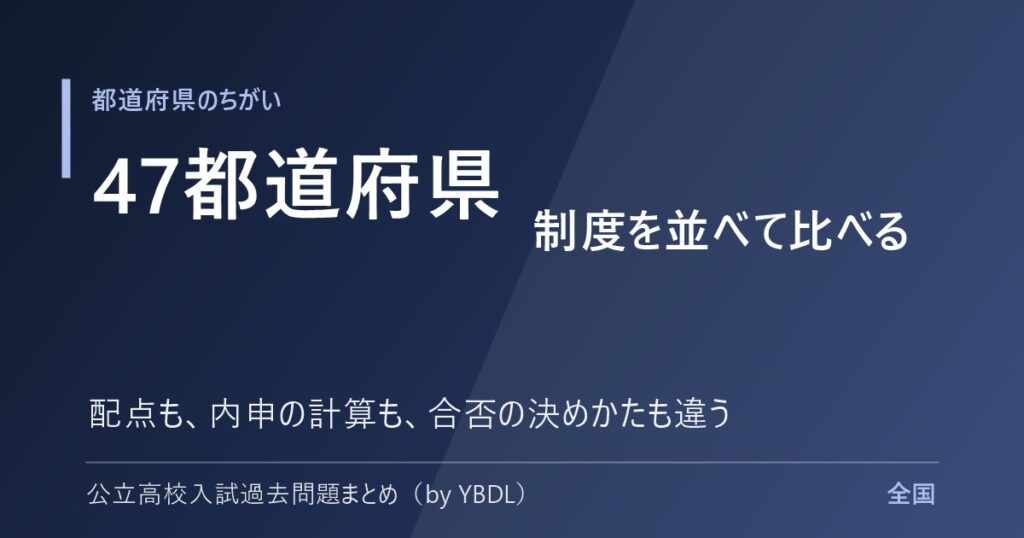 47都道府県の公立高校入試 制度を並べて比べる 配点も内申の計算も合否の決めかたも違う