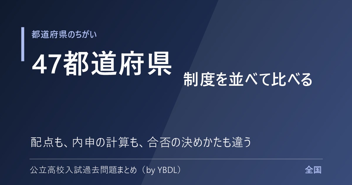 47都道府県の公立高校入試 制度を並べて比べる 配点も内申の計算も合否の決めかたも違う