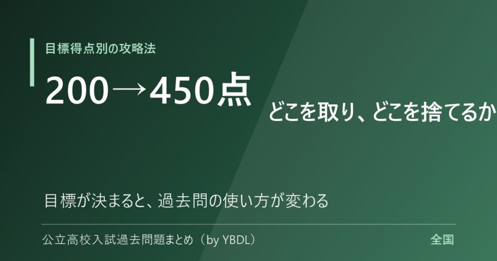 目標得点別 公立高校入試の攻略法 200点から450点まで どこを取りどこを捨てるか