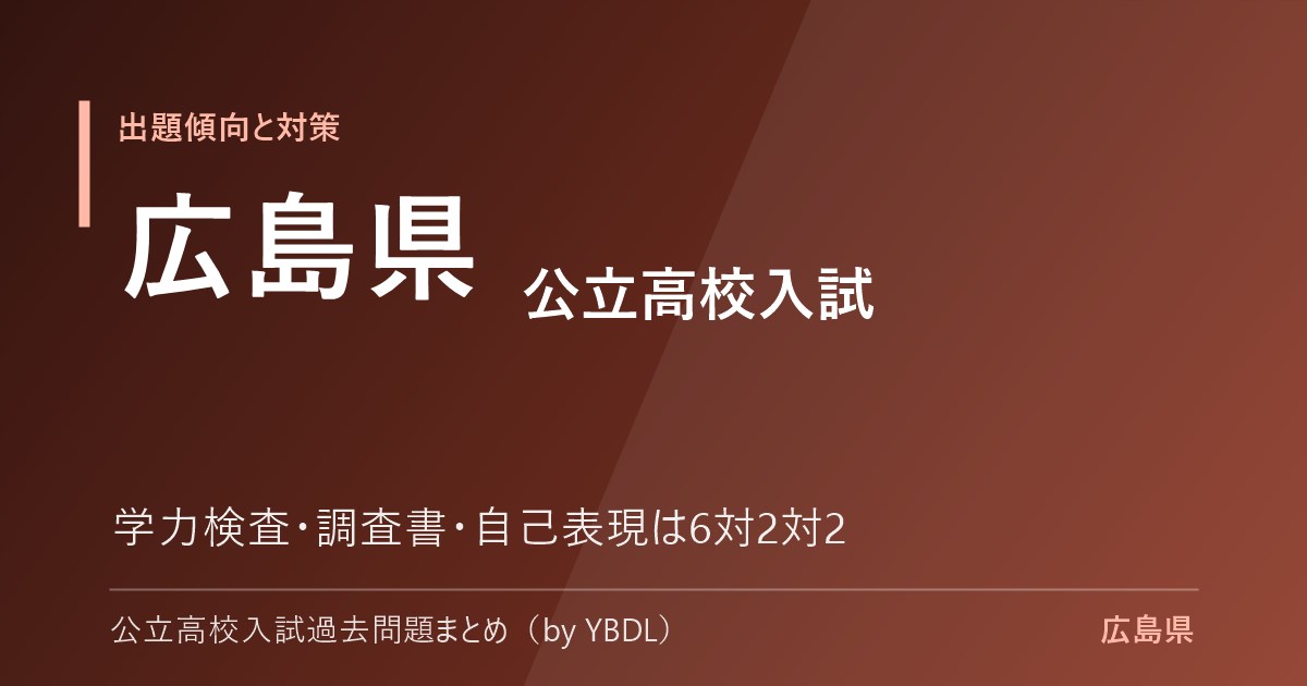 広島県 公立高校入試 出題傾向と対策 学力検査 調査書 自己表現は6対2対2
