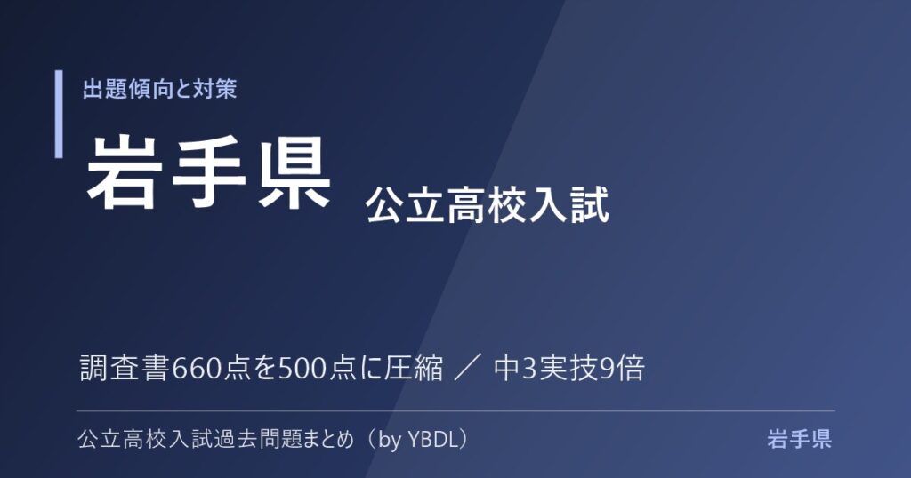 岩手県 公立高校入試 出題傾向と対策 調査書660点を500点に圧縮 中3実技9倍