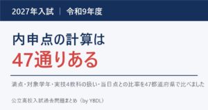 2027年入試 令和9年度 内申点の計算は47通りある 満点・対象学年・実技4教科の扱い・当日点との比率