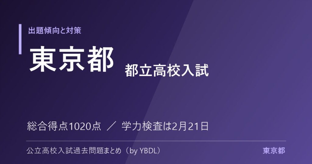都立高校入試 出題傾向と対策 総合得点1020点 学力検査は2月21日