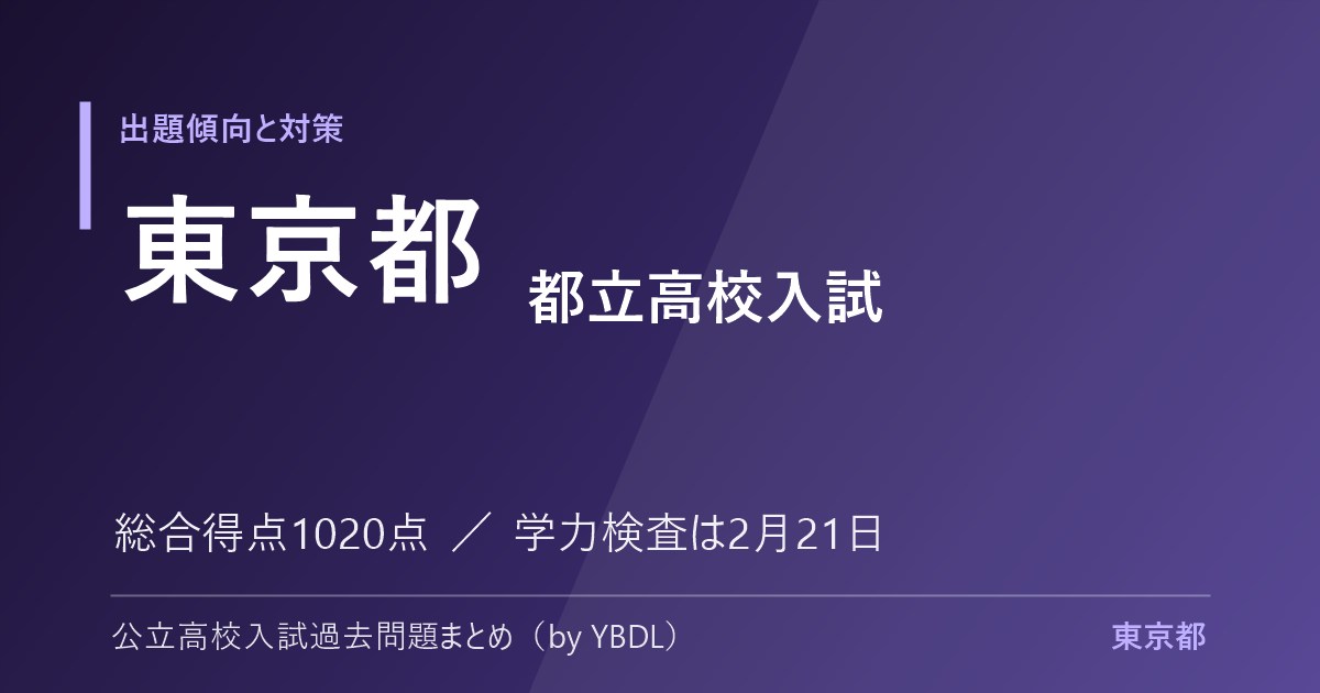 都立高校入試 出題傾向と対策 総合得点1020点 学力検査は2月21日